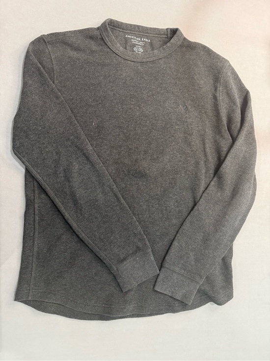 American Eagle Outfitters Other - American Eagle Super Soft Men's‎ Gray Logo Knit Crew Neck Long Sleeve T-Shirt S
